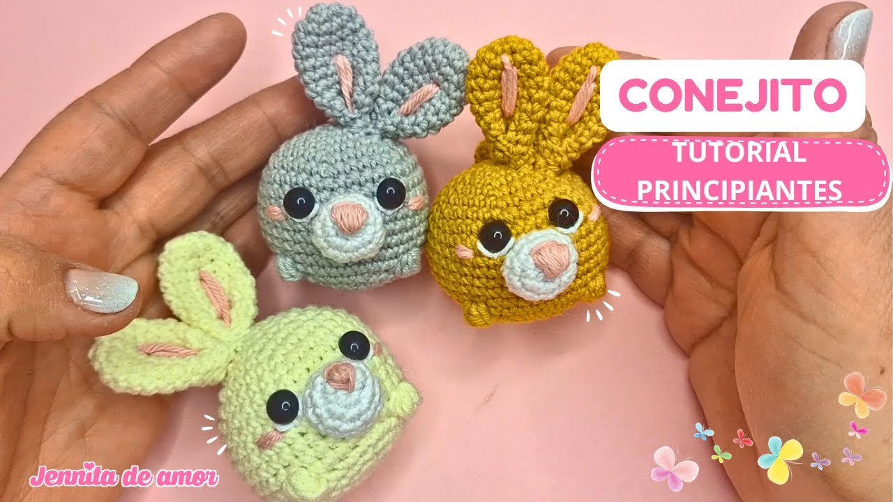 CONEJITO - Aprende paso a paso -Tutorial para  Principiantes- Amigurumi