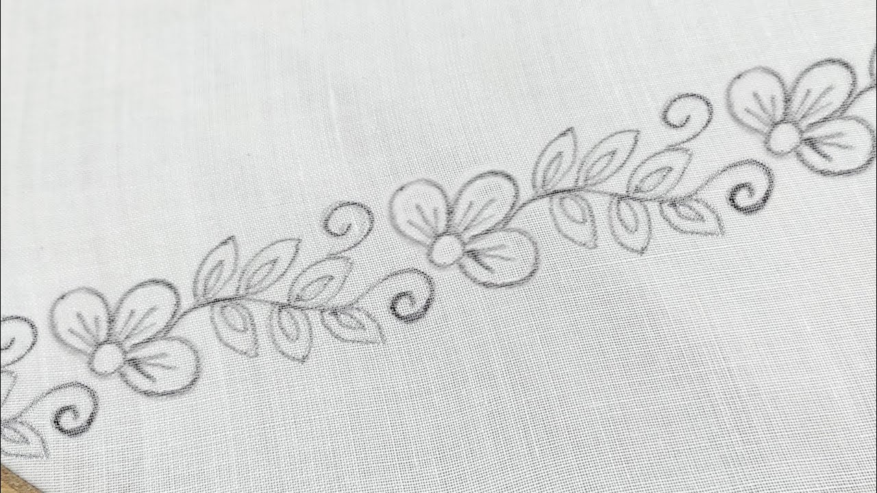 Simple Floral Border for Dress, Sleeves & Edges (Hand Embroidery)