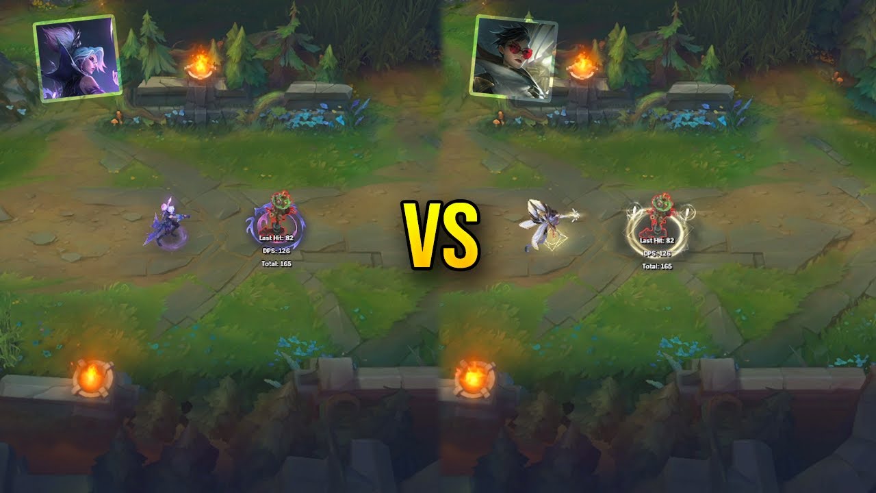 Dragonmancer Vayne vs Sentinel Vayne Skin Comparison - League of Legends