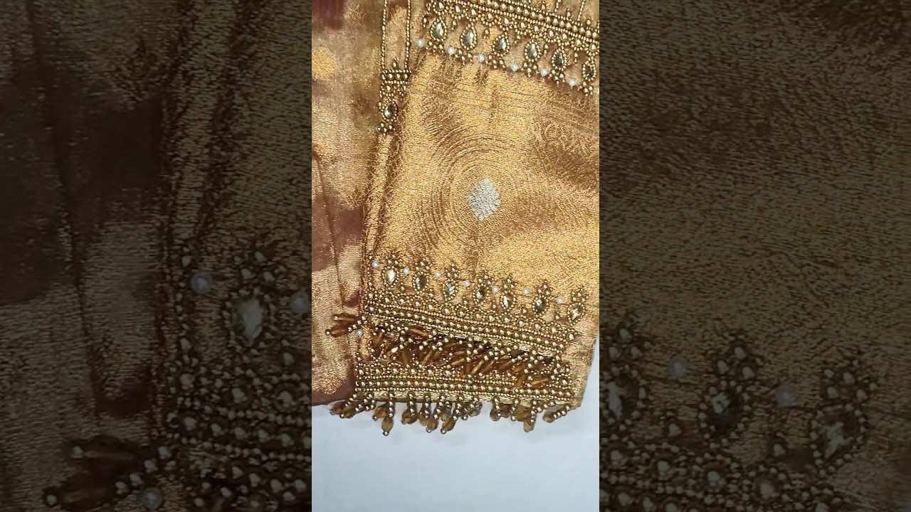 Grand aari work blouse 13/ golden aari work blouse ideas/ #fashion #aariworkblouse #blousedesign