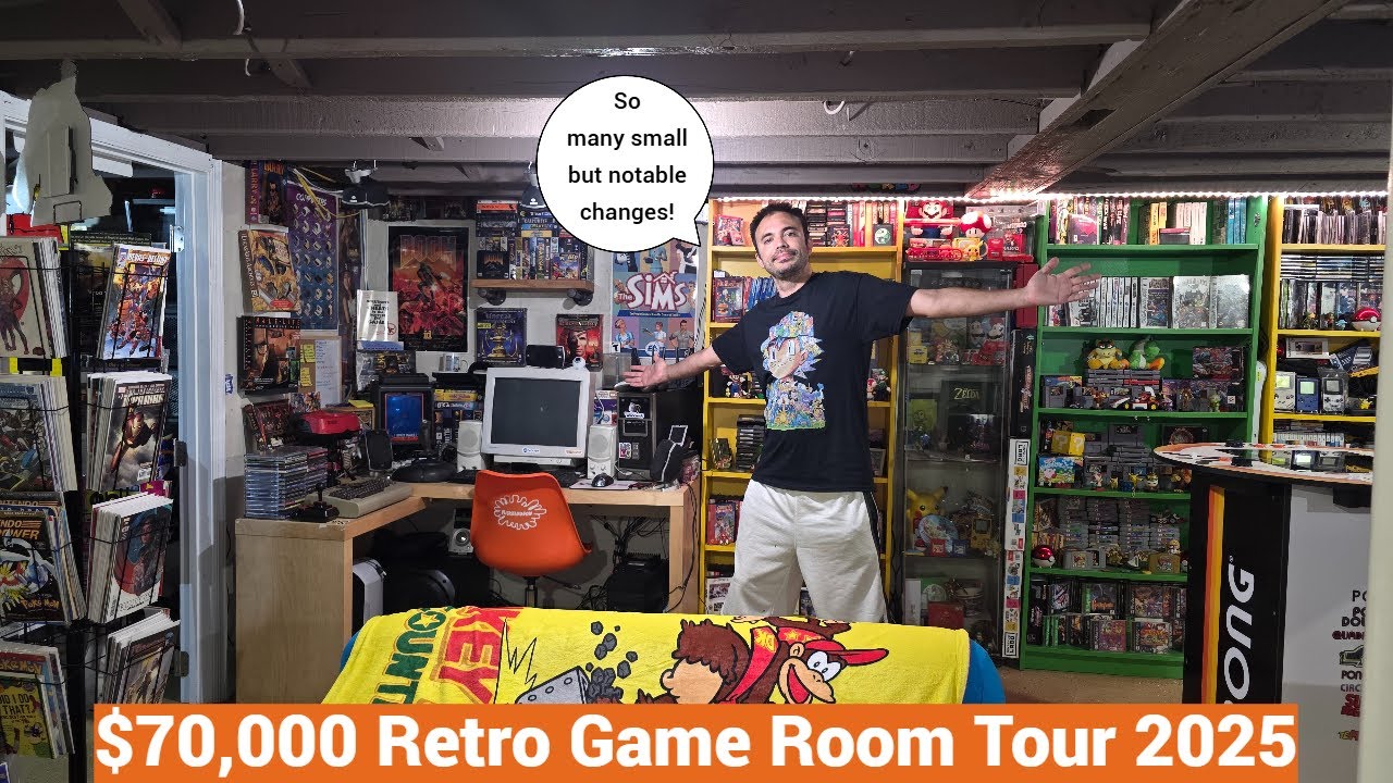$70,000 Retro Game Room 4K Tour 2025 Featuring Retro PC, 90s Toys, 3D, Consoles, Arcades + More!