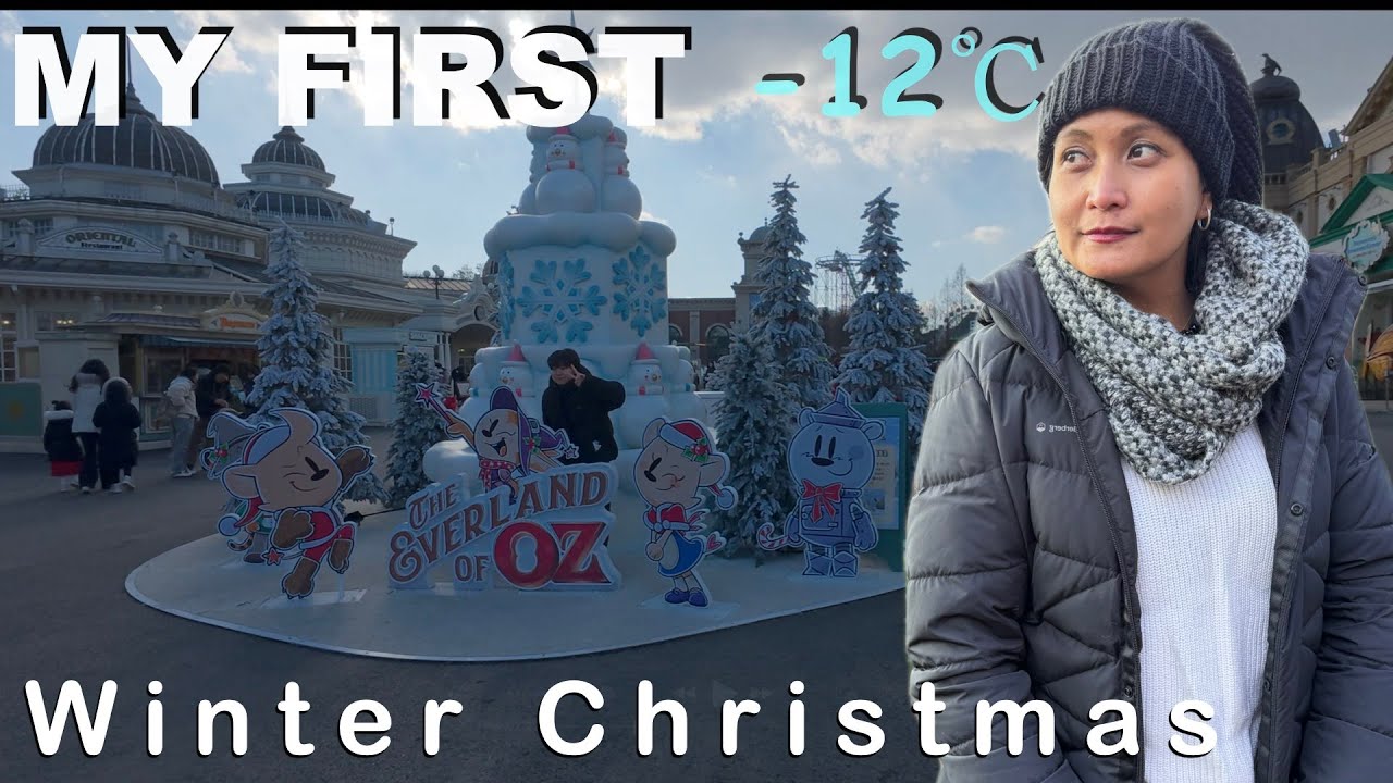 Моё первое зимнее Рождество в Южной Корее! 🎄 Парк развлечений Everland, а снега нет?