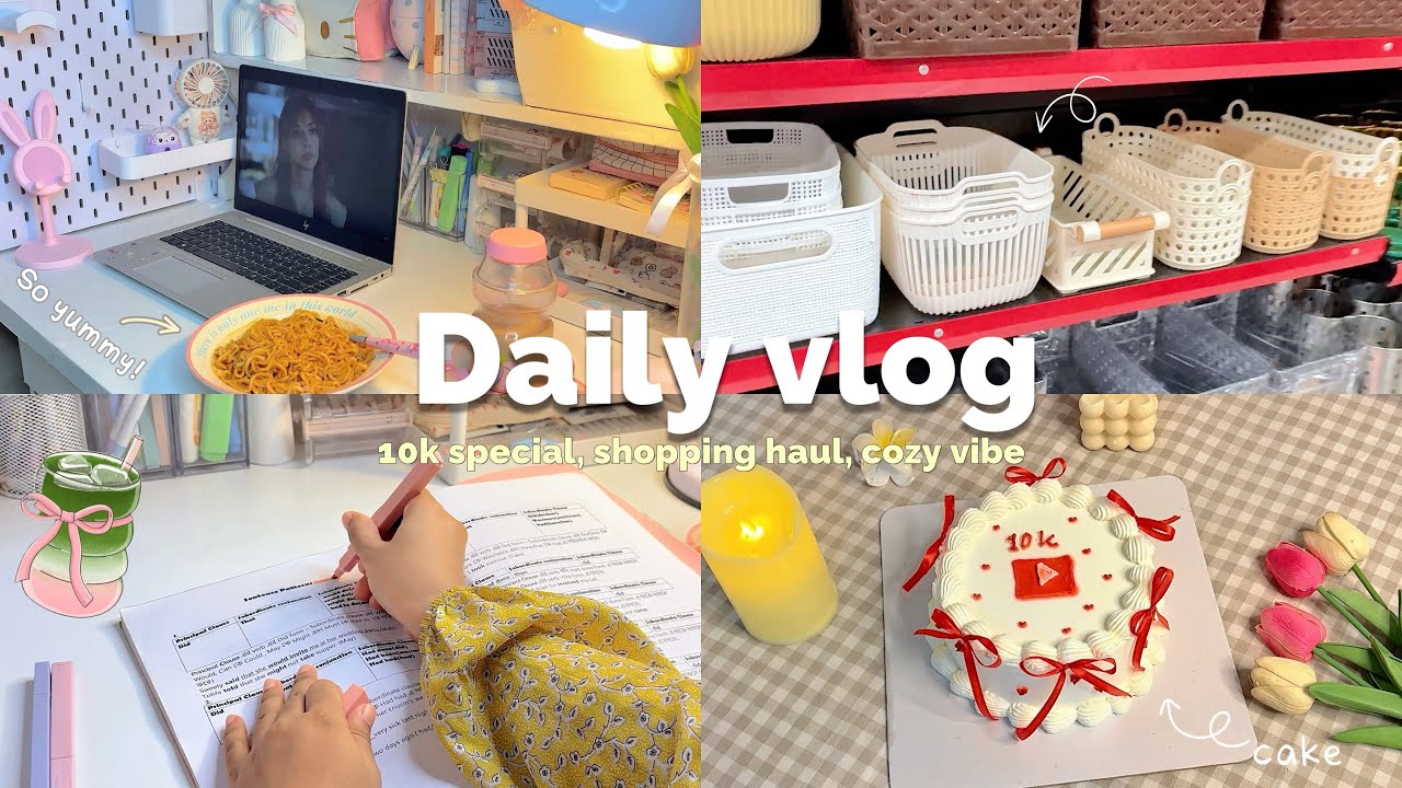 A Day in My Life ִ໋🌷͙֒✧˚| 10K Subs! 🎉 | Shopping Haul 🛒 | Ramen + Coffee + Cozy Vibe 