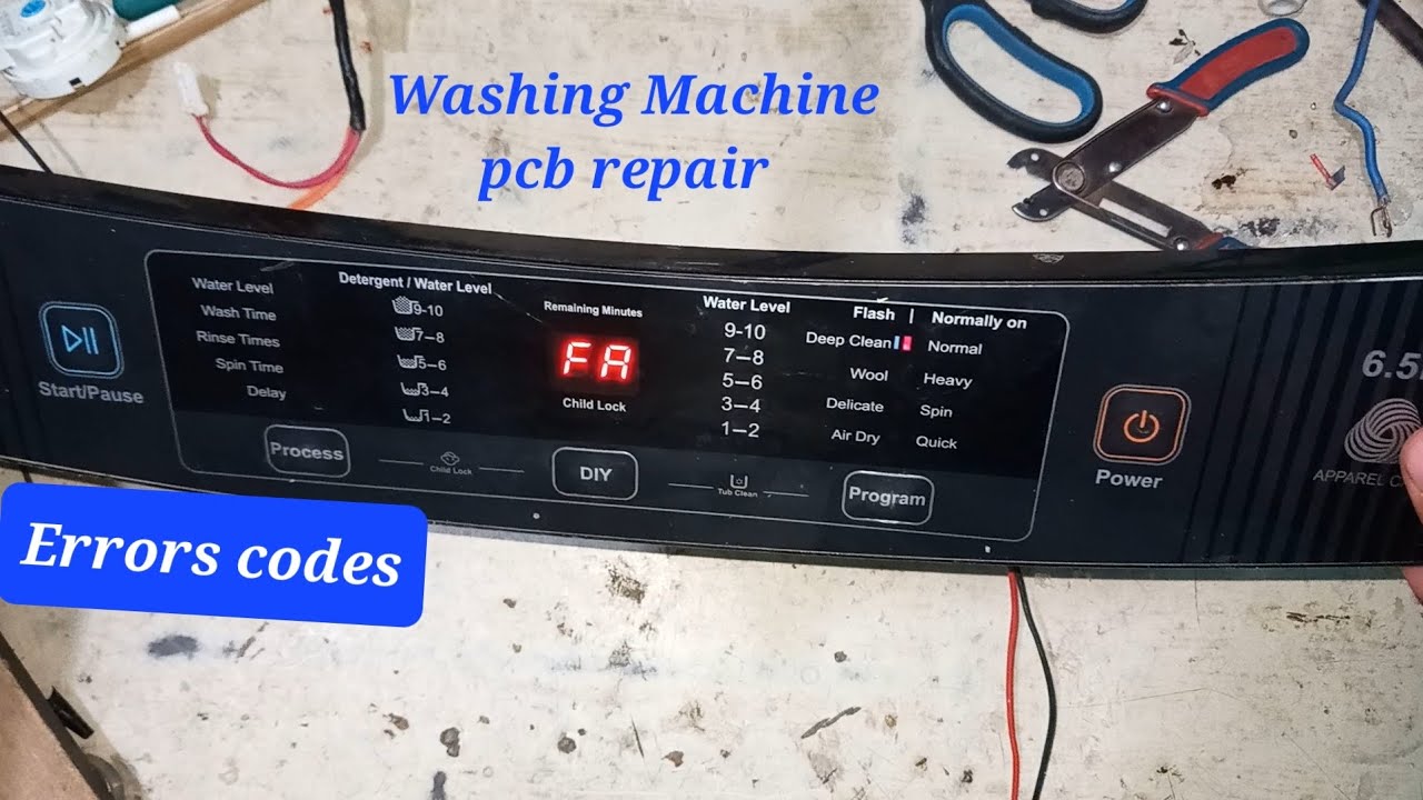 Haier Washing Machine Pcb Repair| FA error code Repair | Washing machine error codes solution.