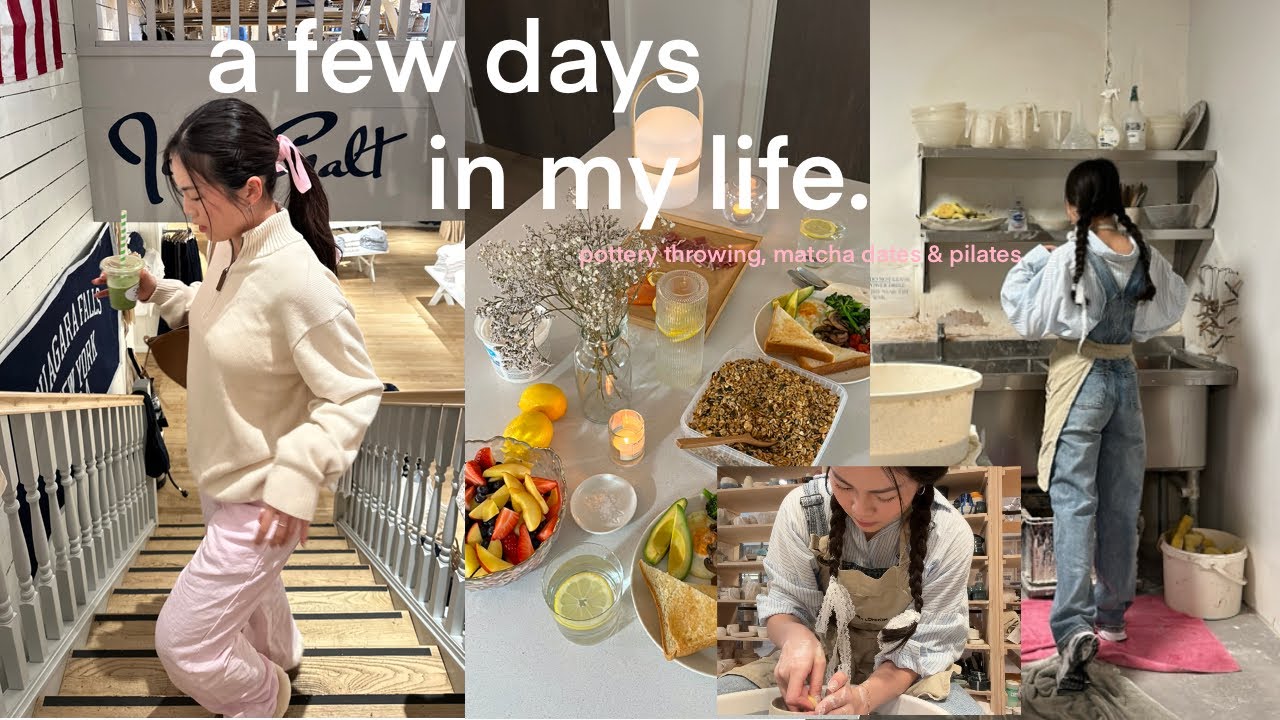 a few days in my life 🎀 | pilates princess, making pottery, working from home & matcha dates 🍵
