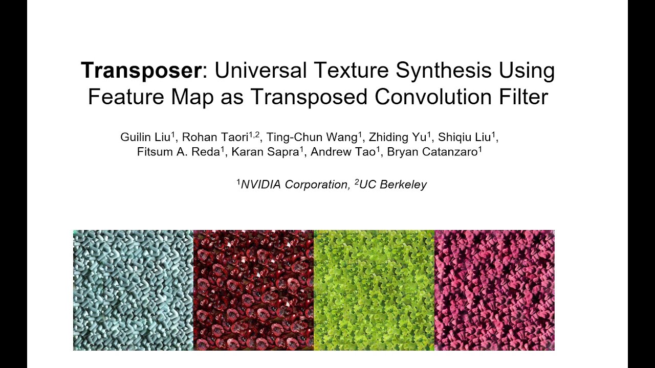 Transposer: Universal Texture Synthesis Using Feature Maps as Transposed Convolution Filter