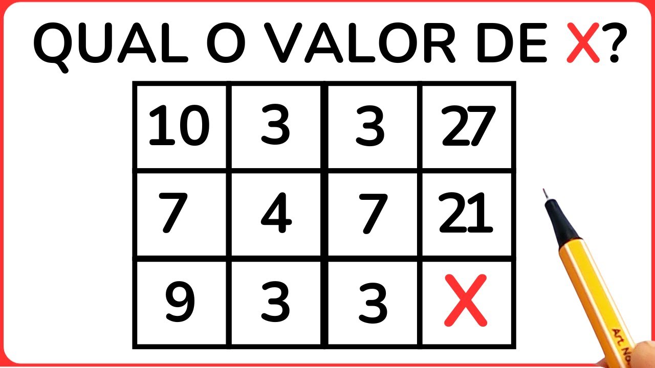 QUAL O VALOR DE X? Consegue Resolver?