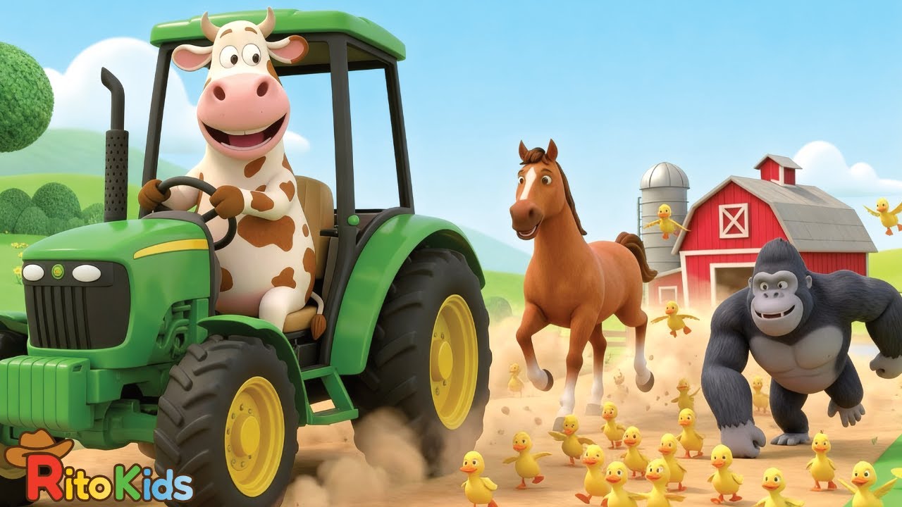 Las Ruedas del Tractor Giran Sin Parar 🚜 | Canciones Infantiles de la Granja | Rito Kids