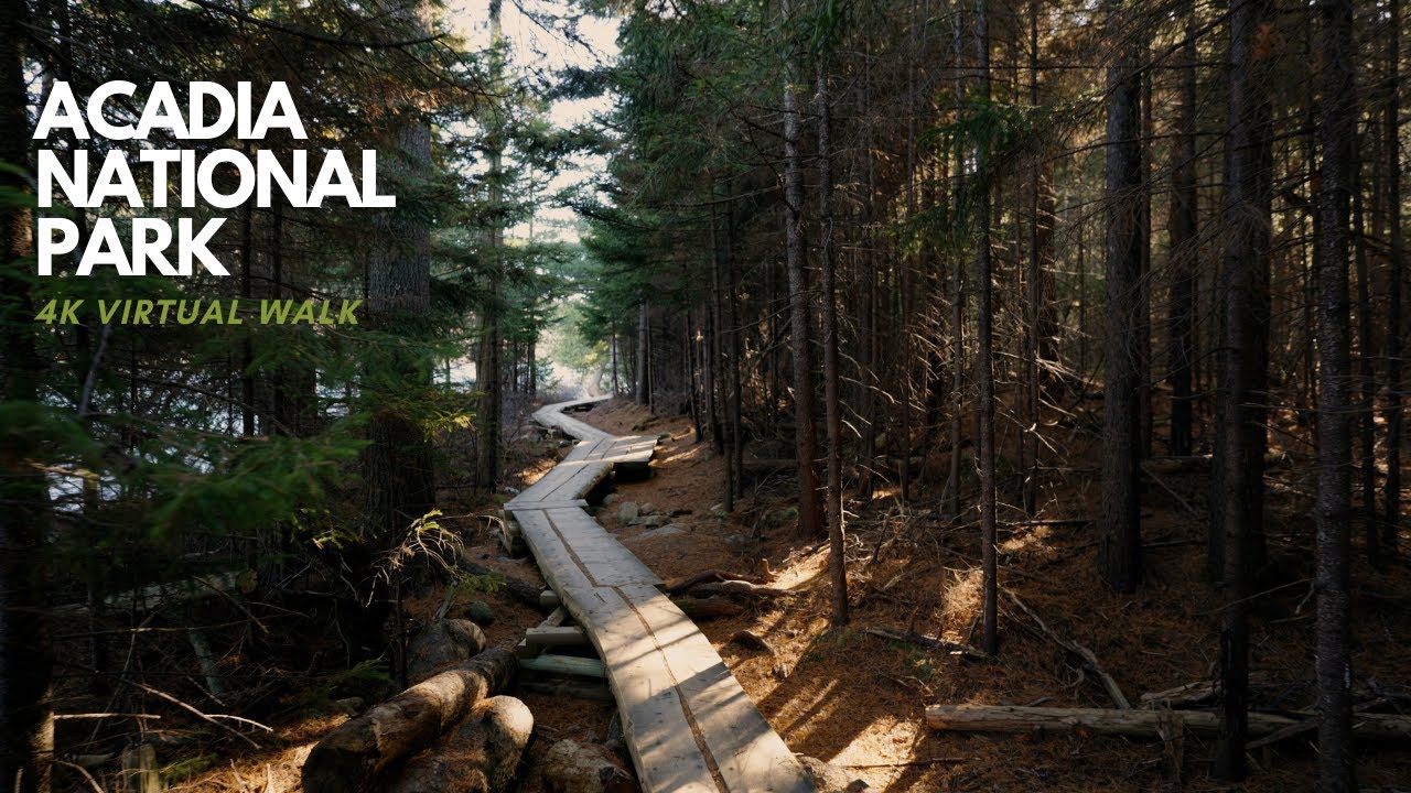 Jordan Pond Lake Walk in Maine's Acadia National Park (4K) - Walking Tour and Virtual Treadmill Hike