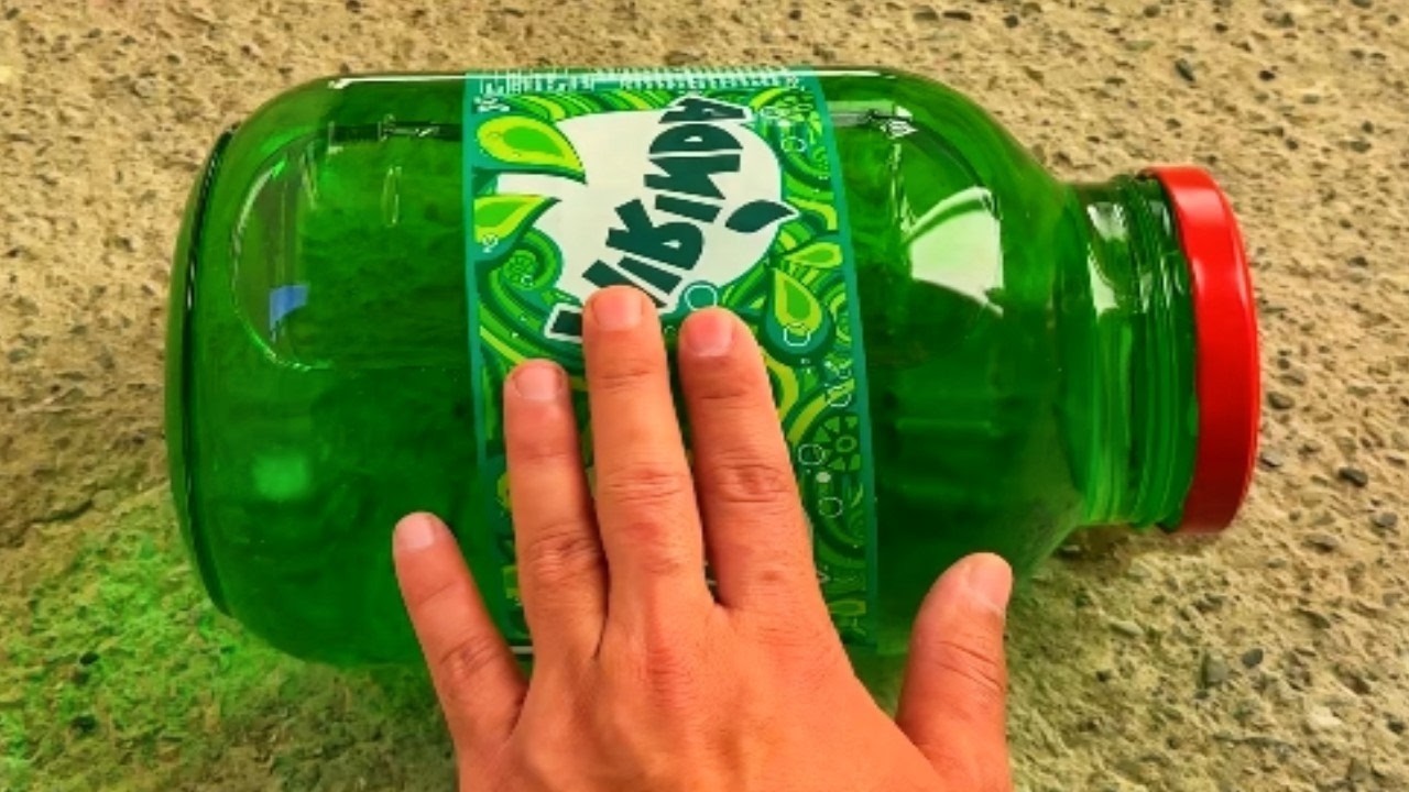 ASMR | Colorful Bottle is rolling and crushing on stairs 💫 #Pote #bottlerolling