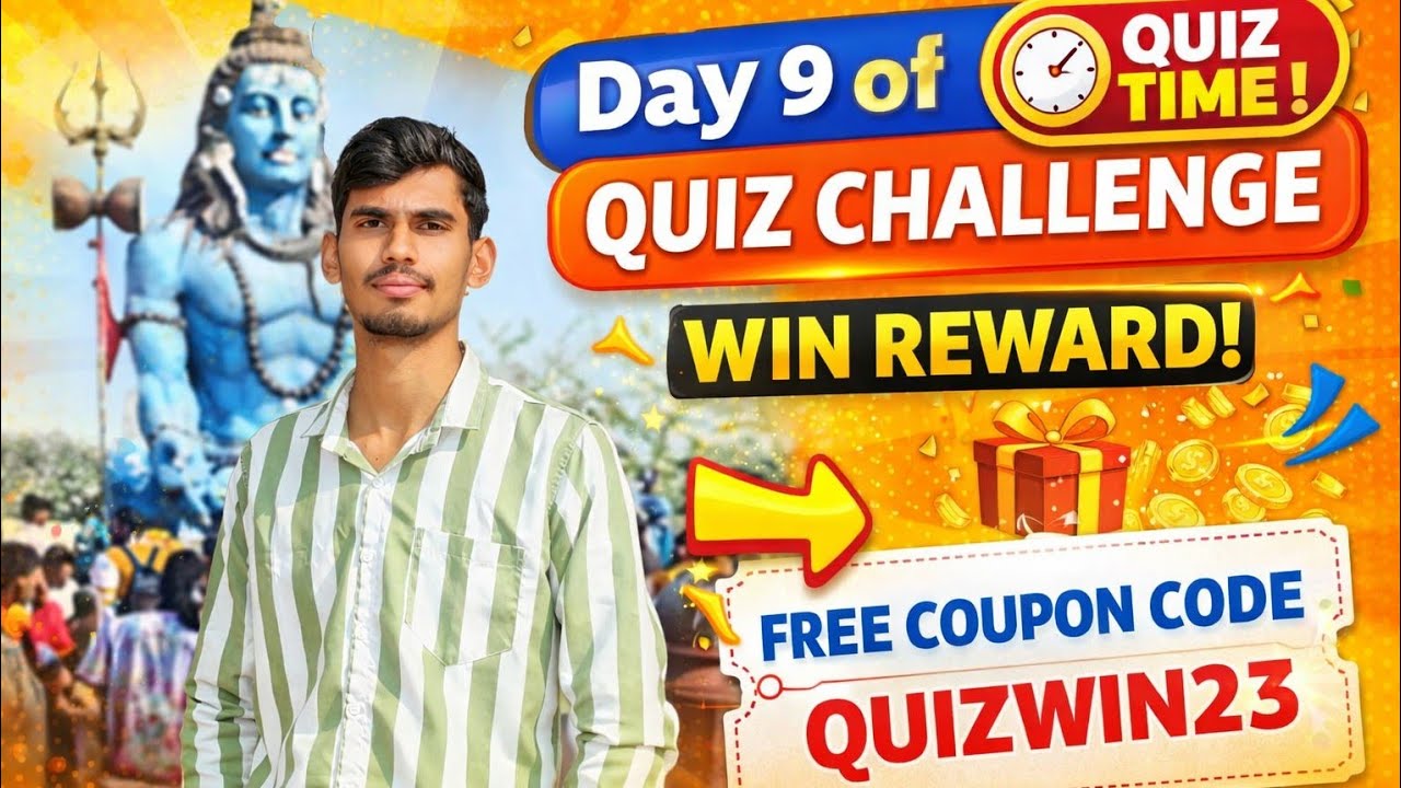 Day 9 Quiz Challenge 🧠 | Win Reward + Free Coupon Code | Daily Quiz Series