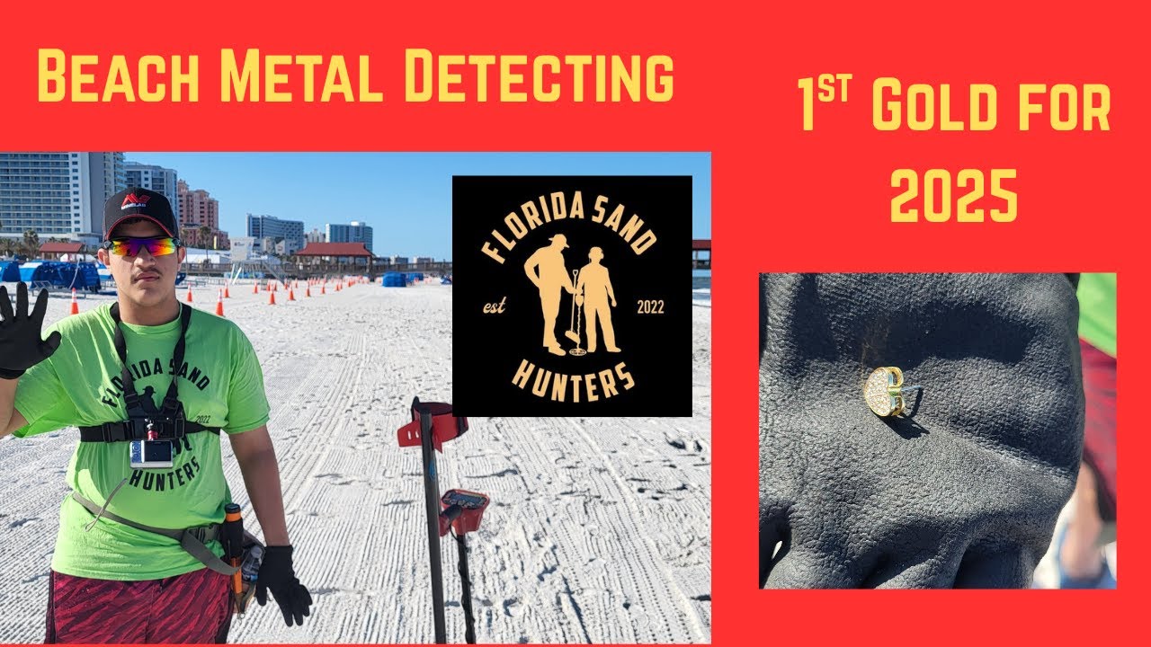 Beach Metal Detecting. 1st Gold find of 2025 Using our  Minelab Vanquish 540 & Xterra Pro
