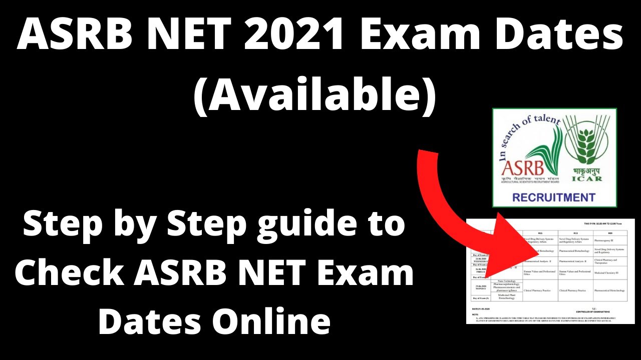 ASRB NET 2021 Exam Dates (Announced) - How to Check Agricultural Scientists Recruitment Exam Dates