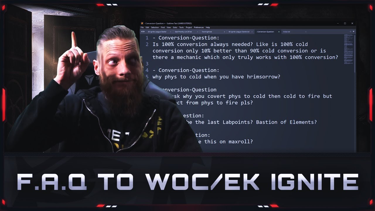 [PATH OF EXILE | 3.20] – EK IGNITE – F.A.Q FROM THE COMMUNITY!
