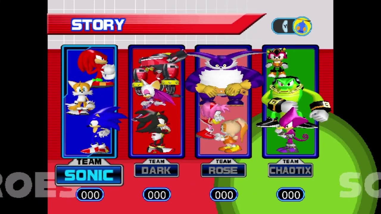 Sonic Heroes ~ best character select ever