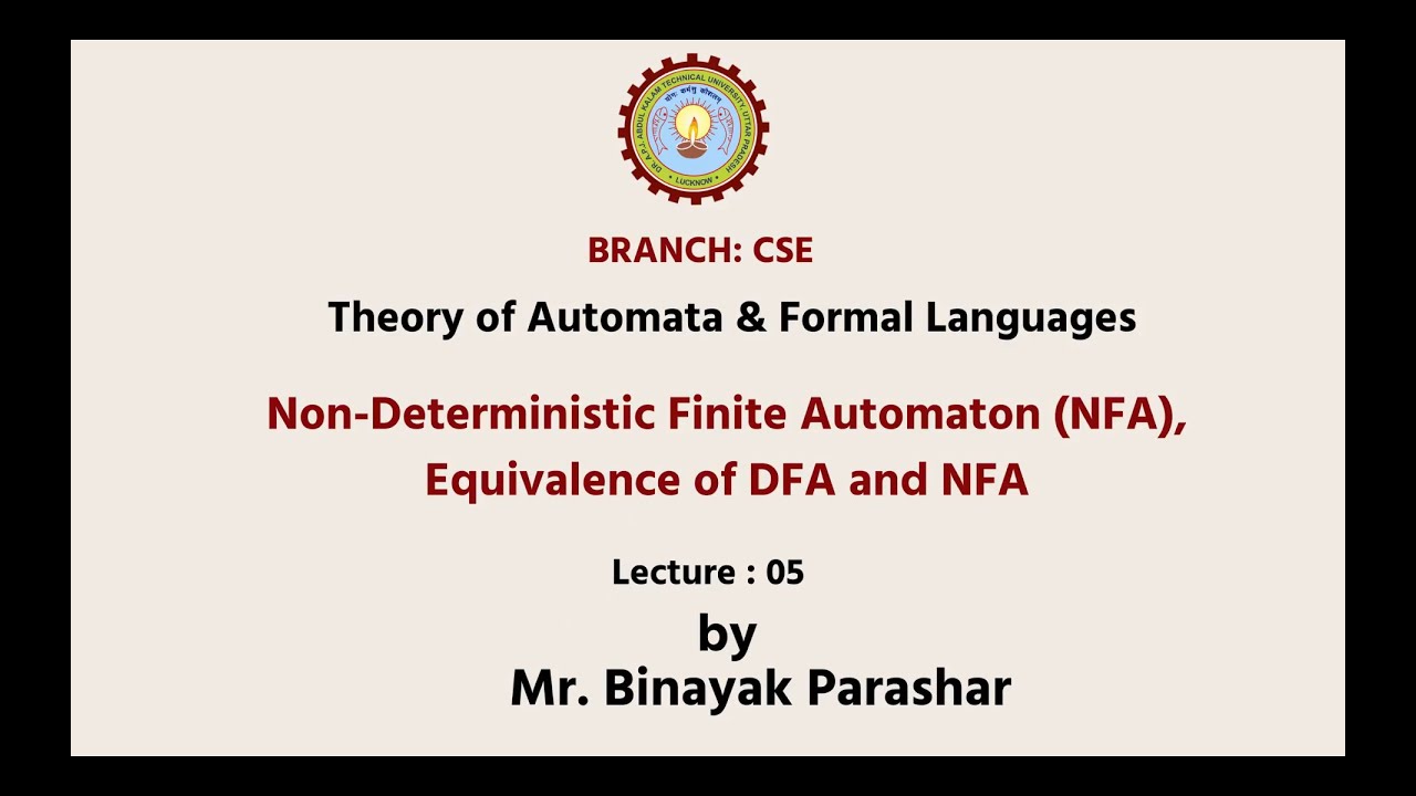 Theory of Automata & Formal Languages | Non-Deterministic Finite Automaton | AKTU Digital Education