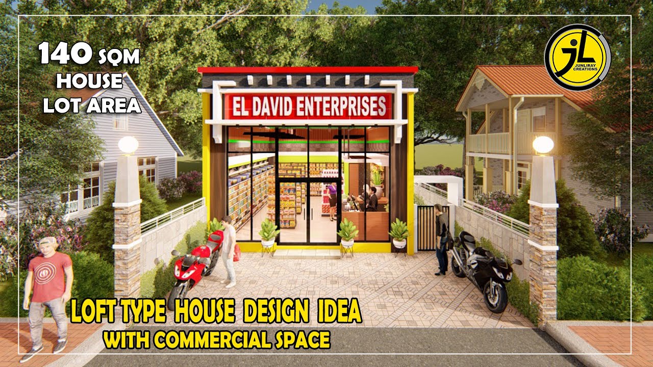 LOFT HOUSE DESIGN IDEA | with commercial space | by: junliray creations