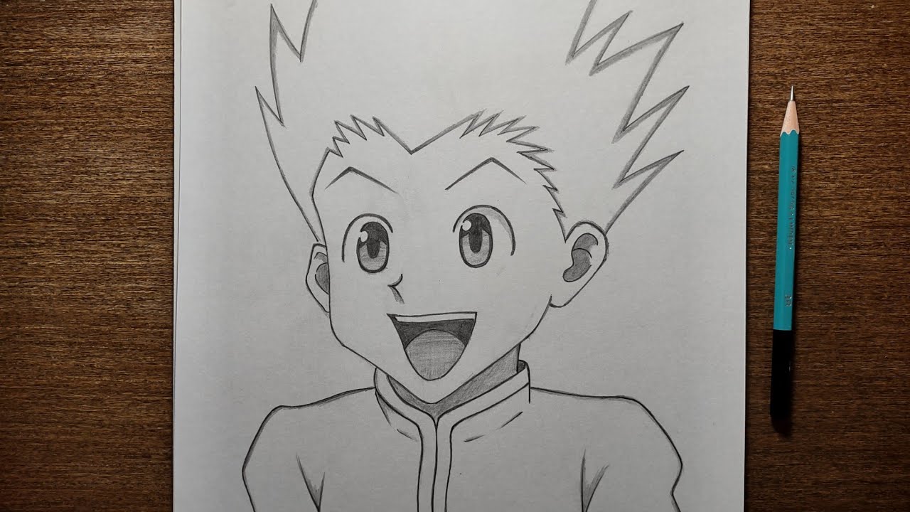 how to draw gon freecss easy step by step | hunter x hunter