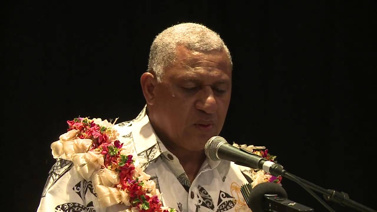 Fijian Prime Minister Voreqe Bainimarama launches the Fiji Rugby Union (FRU) Centennial Jersey