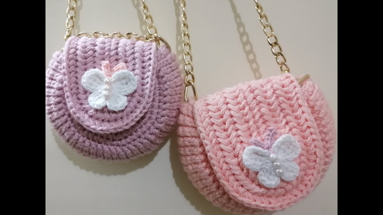 كيفية عمل شنطه كروشيه للاطفال والكبار بسيطه وجميله نصف دايره  بكل الاحجام crochet bag