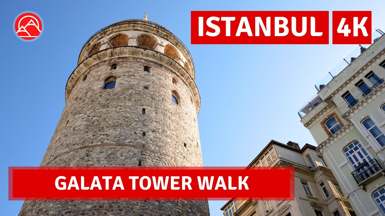Galata Tower Symbol City Of Istanbul 2023 7 April Walking Tour|4k UHD 60fps
