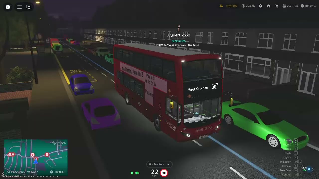 Roblox Croydon 367 Flood(Shift)Driving Sim Server SC-WC