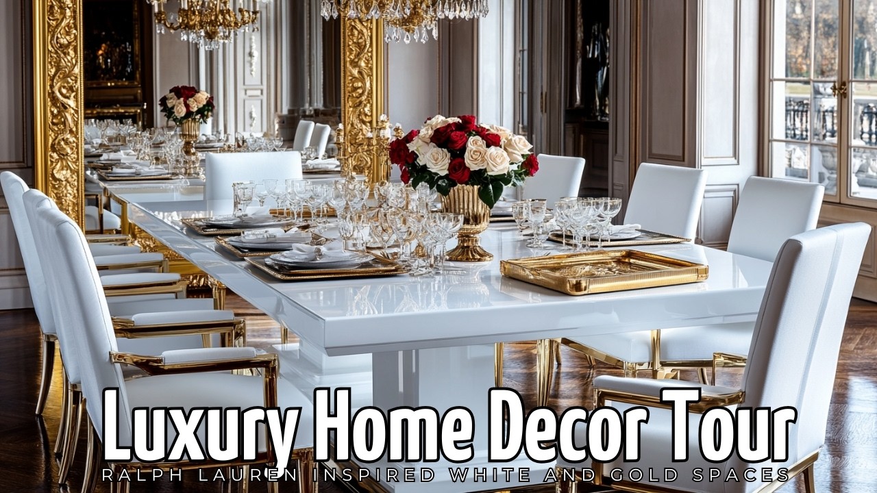 Luxury Home Decor Tour:  Ralph Lauren Inspired White and Gold Spaces