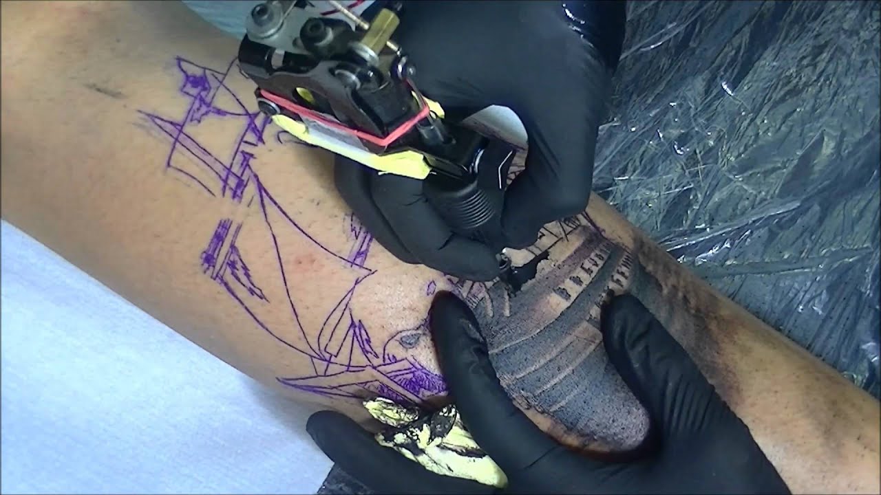 Pirate ship tattoo - time lapse