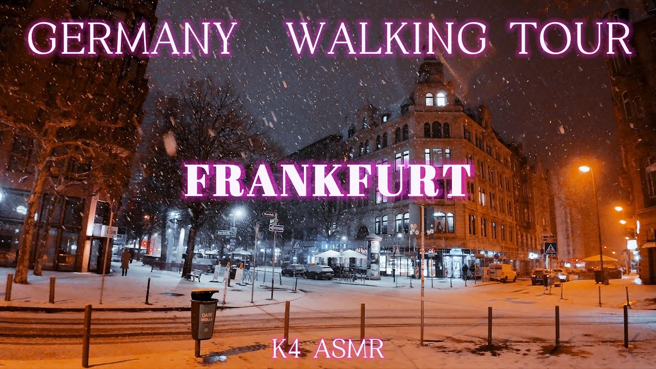 Rare Heavy Snow in Frankfurt 2026 | Midnight Walking Tour at -7°C [4K ASMR]