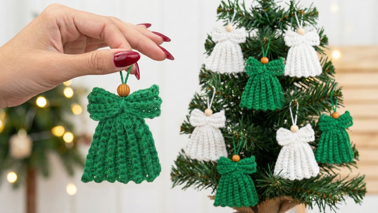 CUTE🎄✨Crochet CHRISTMAS Tree Hanging Ornament Decoration 😍Easy crochet tree 🌲 Crochet Christmas gift