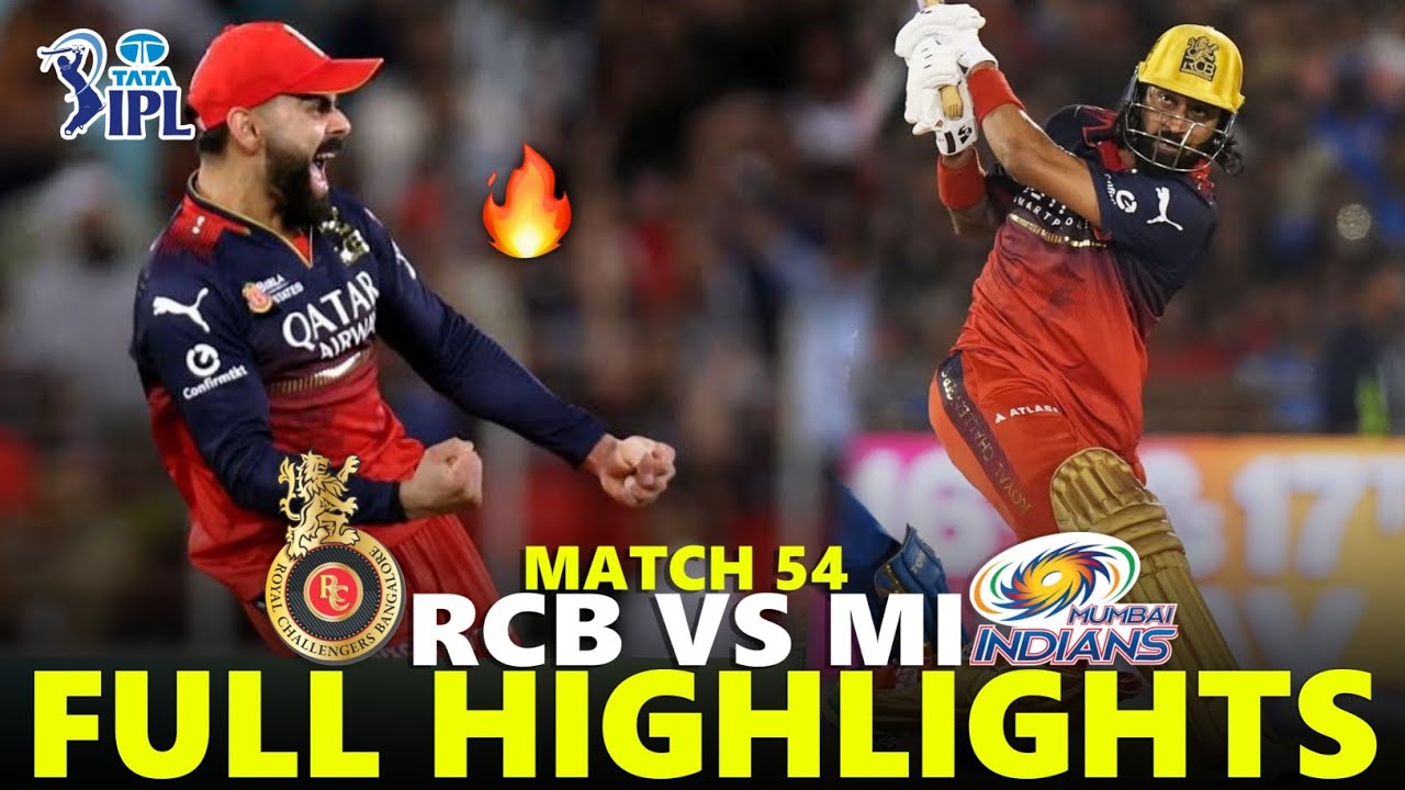 Royal Challengers Bengaluru vs Mumbai Indians Full Highlights IPL 2026 Match 54 | RCB VS MI