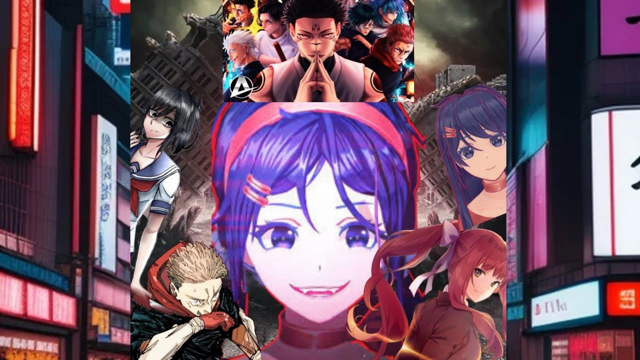 DDLC, Yandere SM e Miside Reagem a Shinjuku (Jujutsu Kaisen) | Anirap | Gacha React (AS)