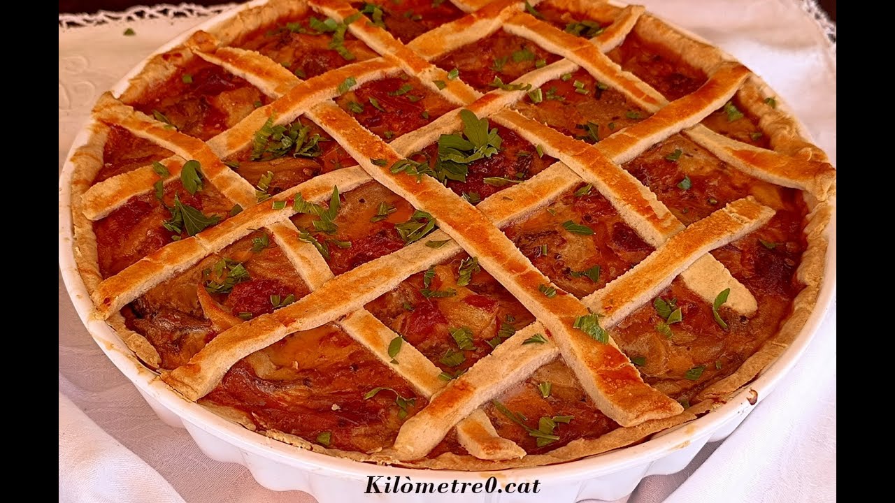 Quiche d’Albergínia🍆 i ceba 🧅 confitada, un plat vegetarià que orprèn a tothom!”😋