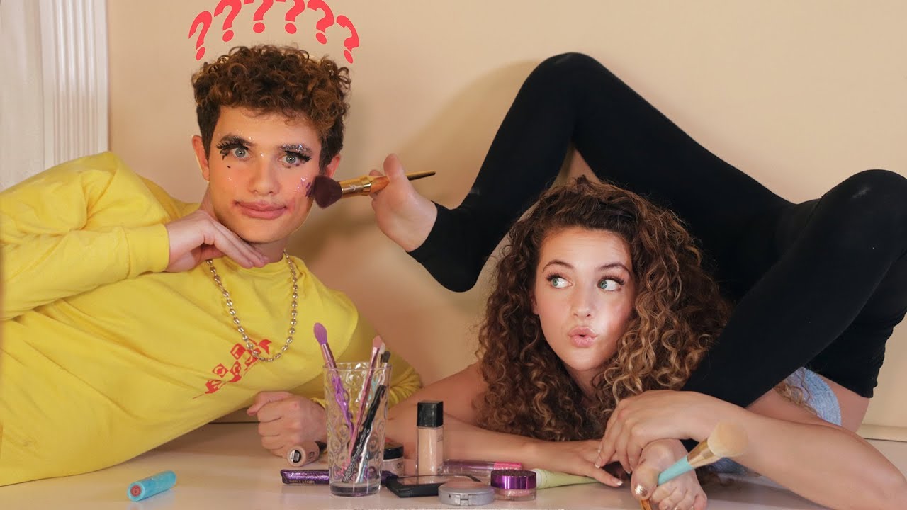I DID MY BROTHER'S MAKEUP USING MY FEET!