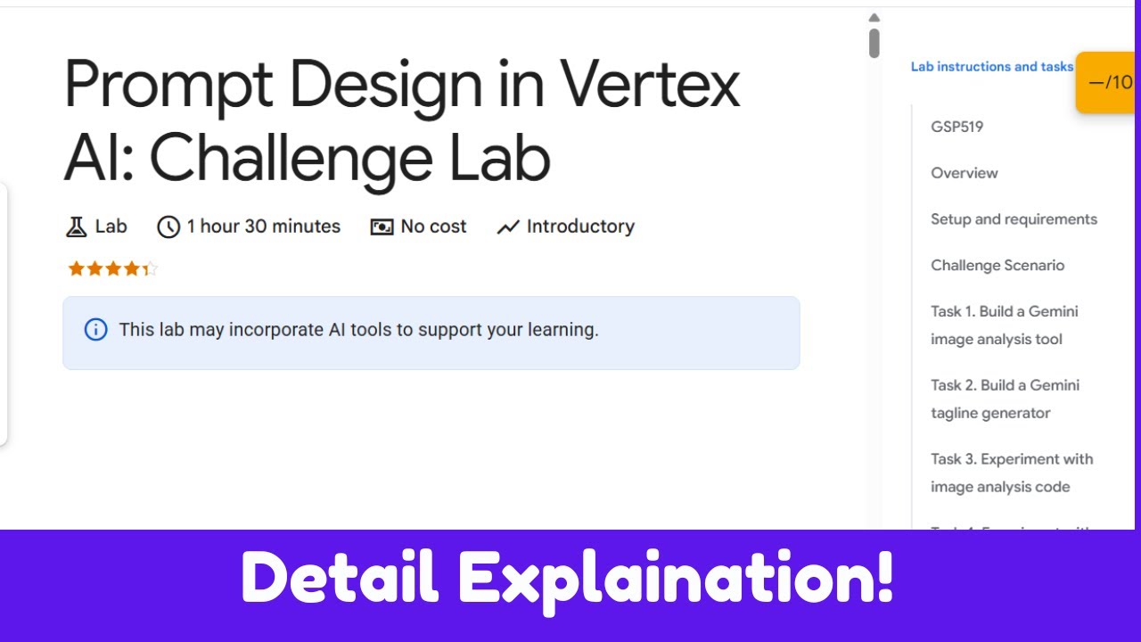 Проектирование подсказок в Vertex AI: Лабораторная работа | GSP519