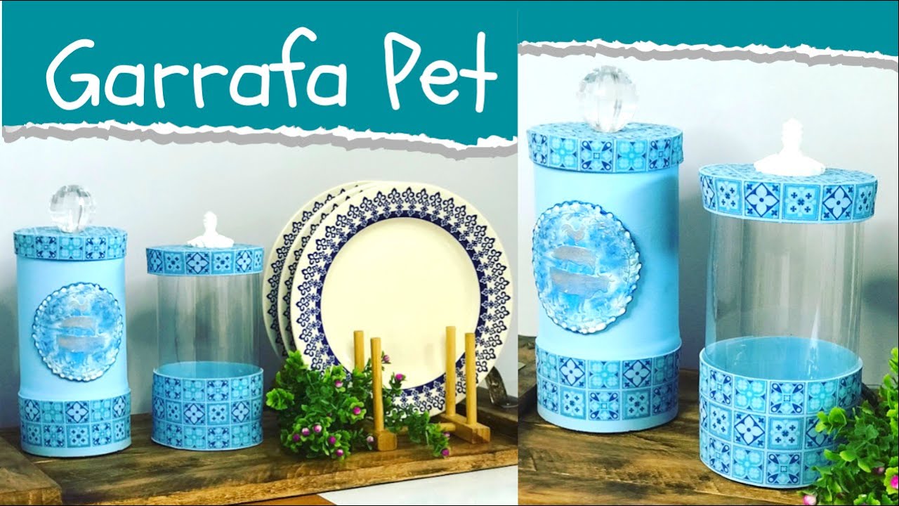 DIY ; POTES ORGANIZADORES FEITO COM GARRAFA PET