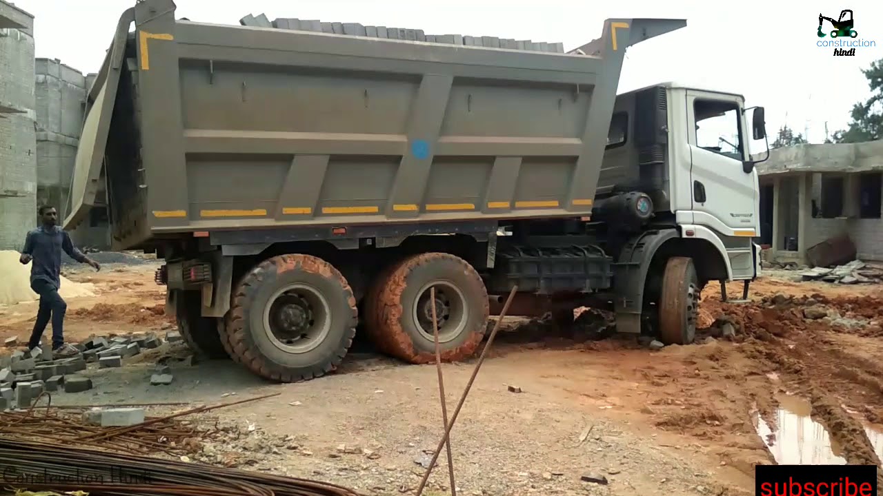 Bricks unloading at construction site!