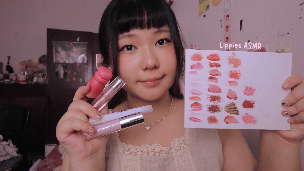 swatching all my lippies ASMR