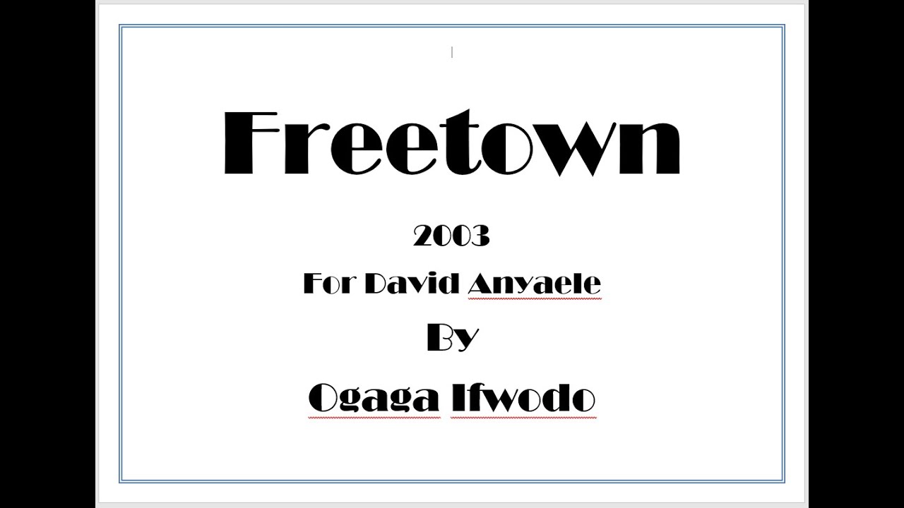 Freetown - Poem Analysis