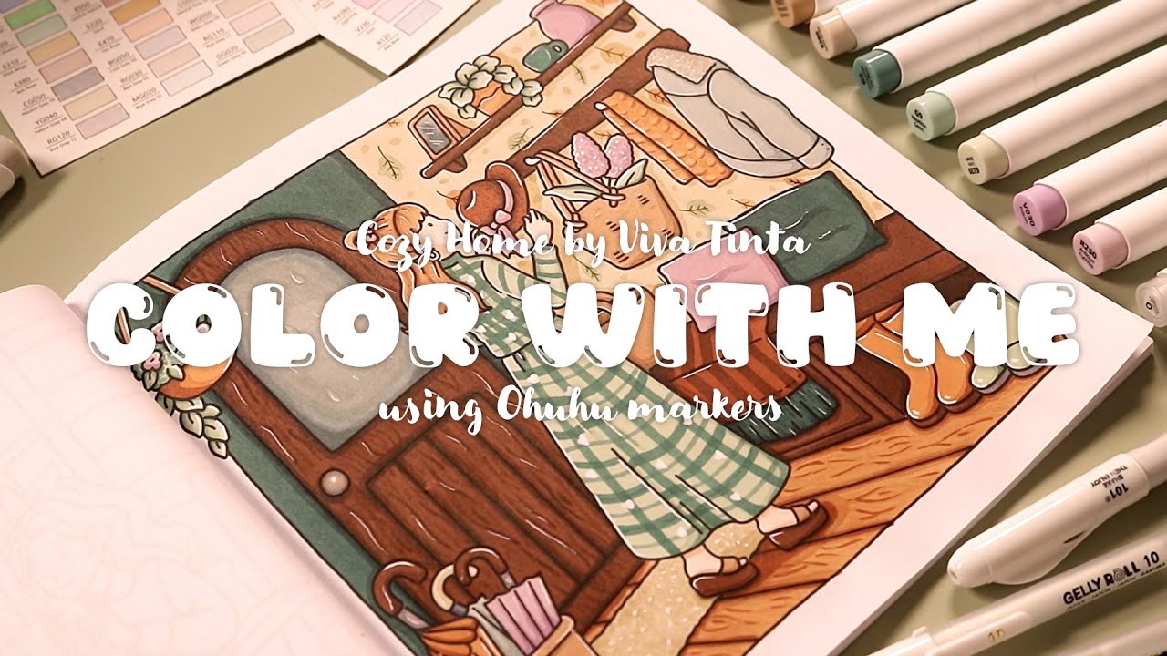 Color with me (ASMR) 🌸☀️ 'Cozy Home' by Vivi Tinta using Ohuhu markers