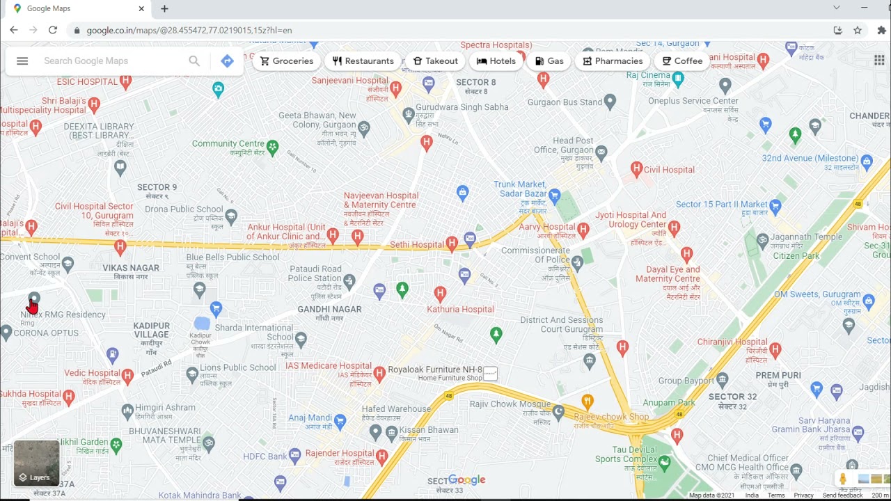How to update google map satellite view