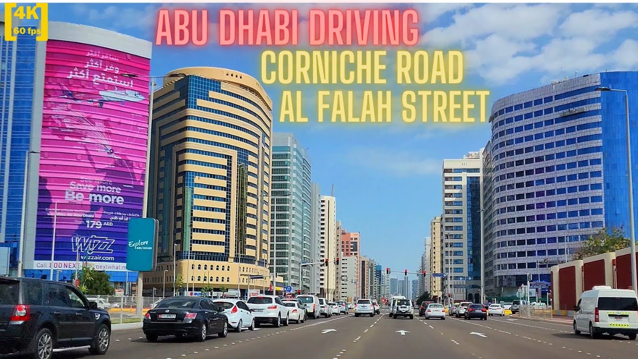 [4K 60fps] Abu Dhabi Driving | Corniche Road - Al Falah Street