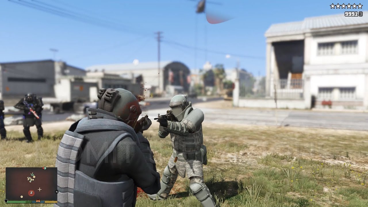 GTA V Attacked a Military Base + Epic 10 Star Escape [R.D.E. 4.1]