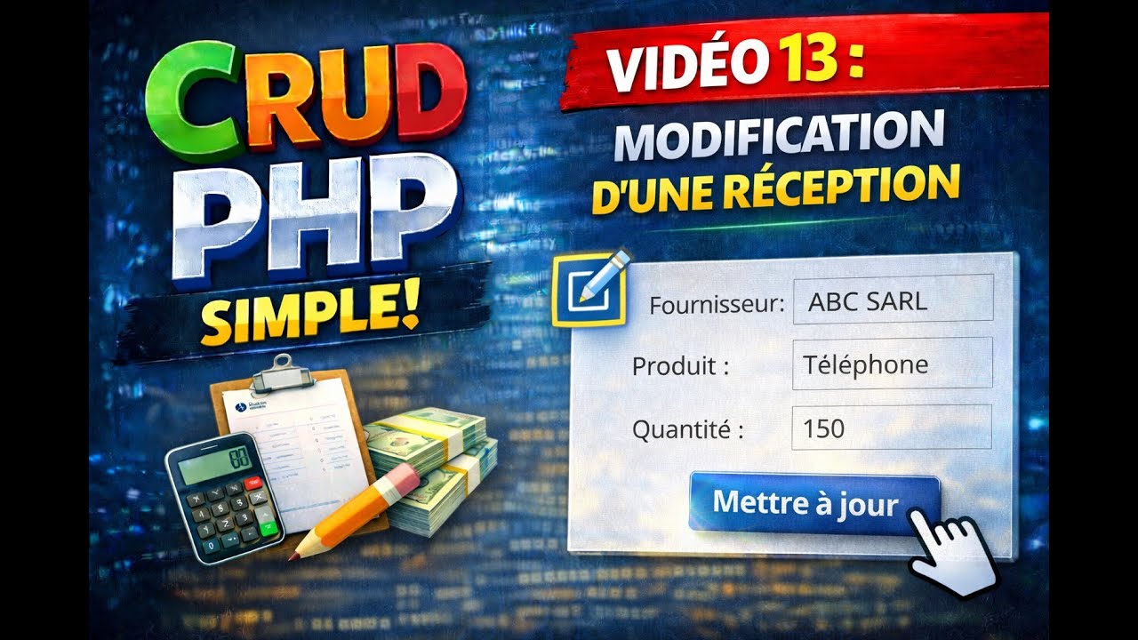 CRUD PHP SIMPLE : video13 (Modification d'une réception)