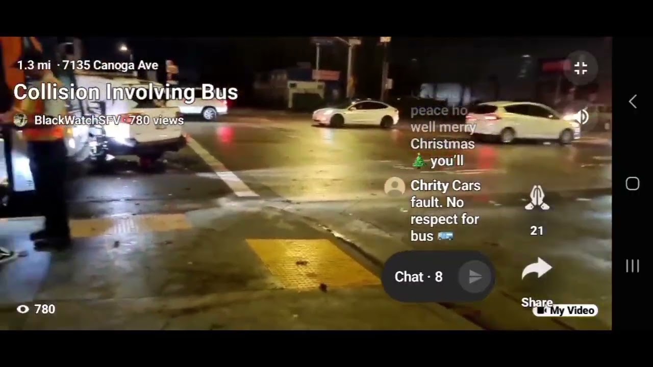 202512e24  Los Angeles, Canoga Park, Sherman Way st. & Canoga Ave. 1900 hours 7pm  Traffic Collision