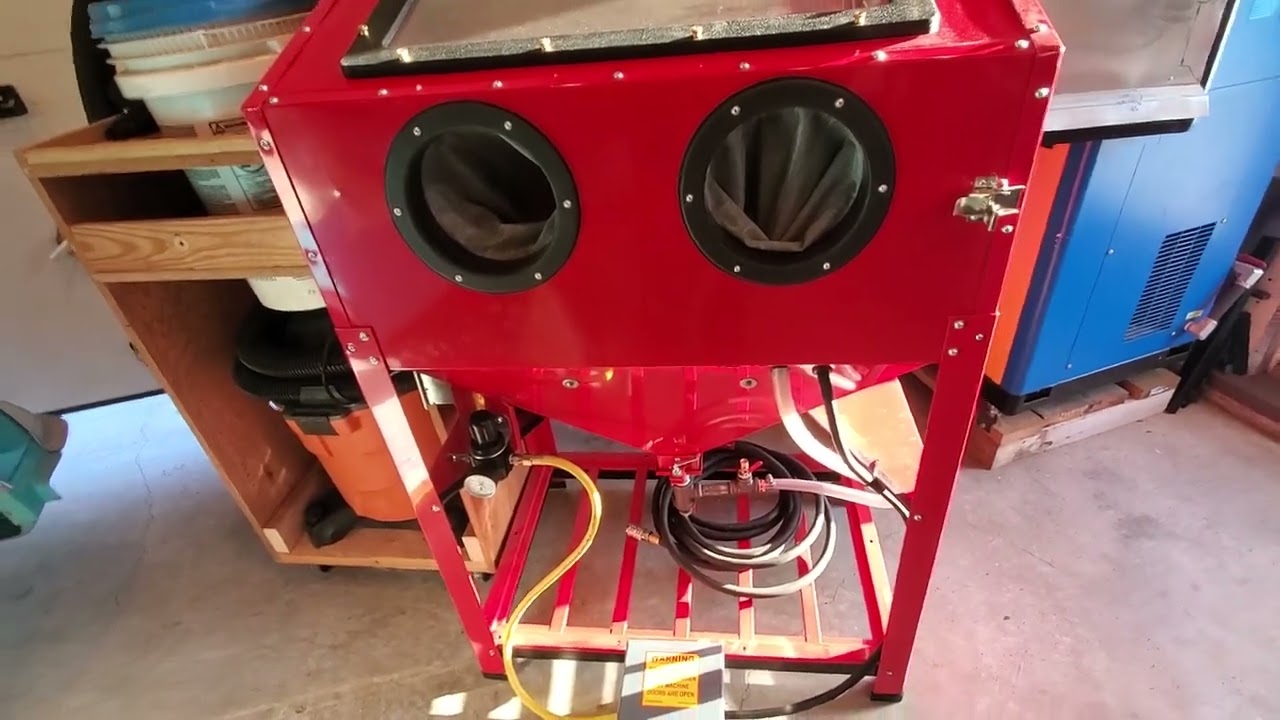 Harbor Freight 40 Lb Blasting Cabinet mods done 20220403 - more than you'd think invested!