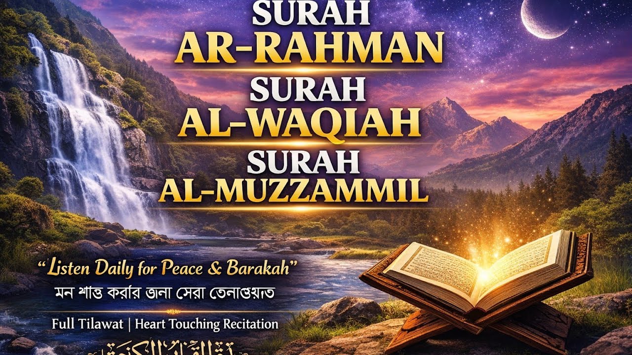 ঘুম ও রিজিকের জন্য বিশেষ তেলাওয়াত | Surah Rahman, Muzammil & Waqiah Full Mix