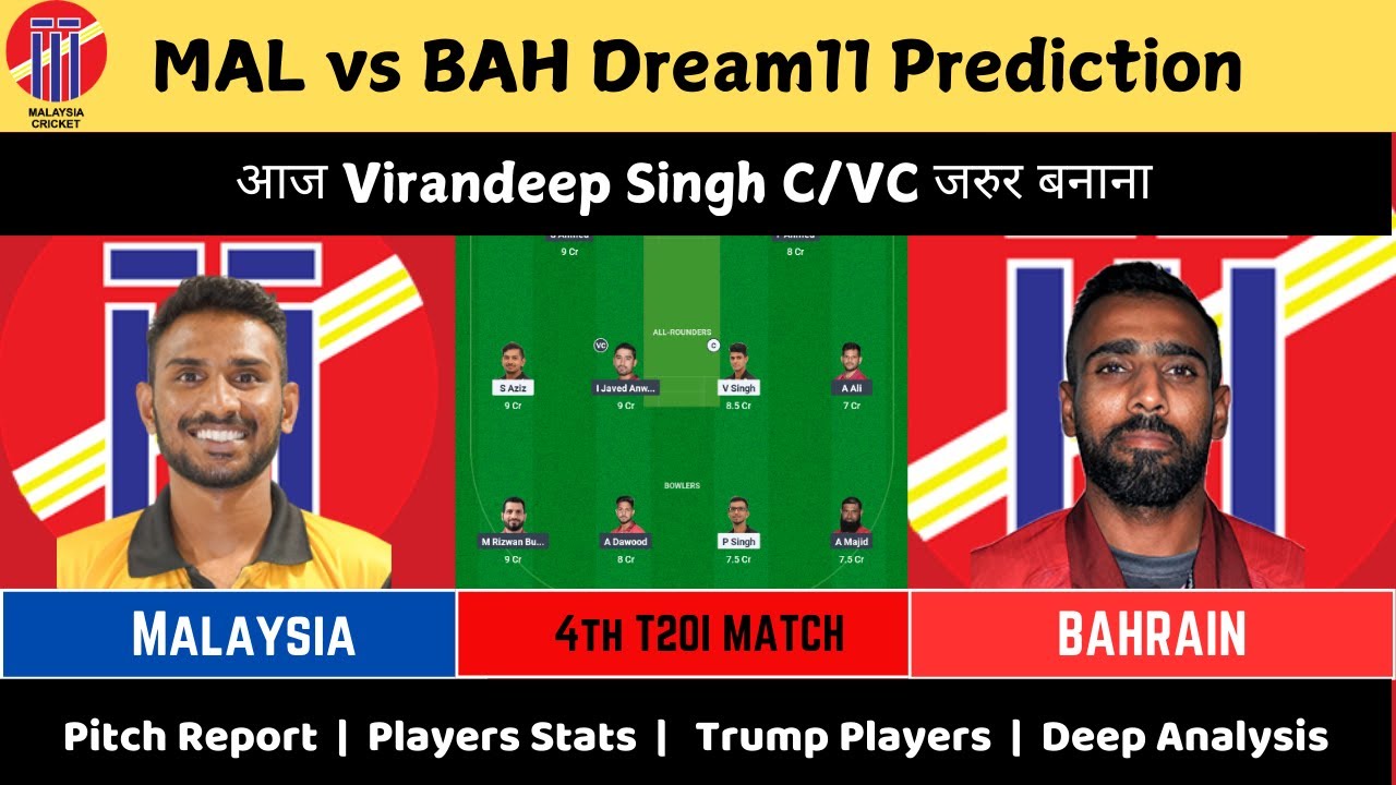 MAL VS BAH Dream 11 Prediction | MAS vs BAH Dream11 team | MAL VS BAH Dream 11 today match stats