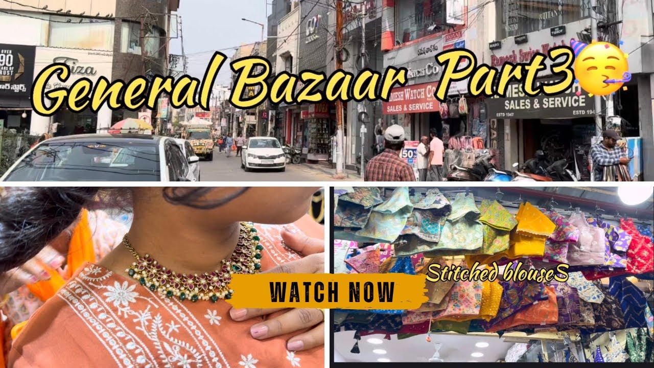 General Bazaar shopping🥳 | Street shopping😳| Hyderabad | Fabric| one gram gold|Birthday shopping
