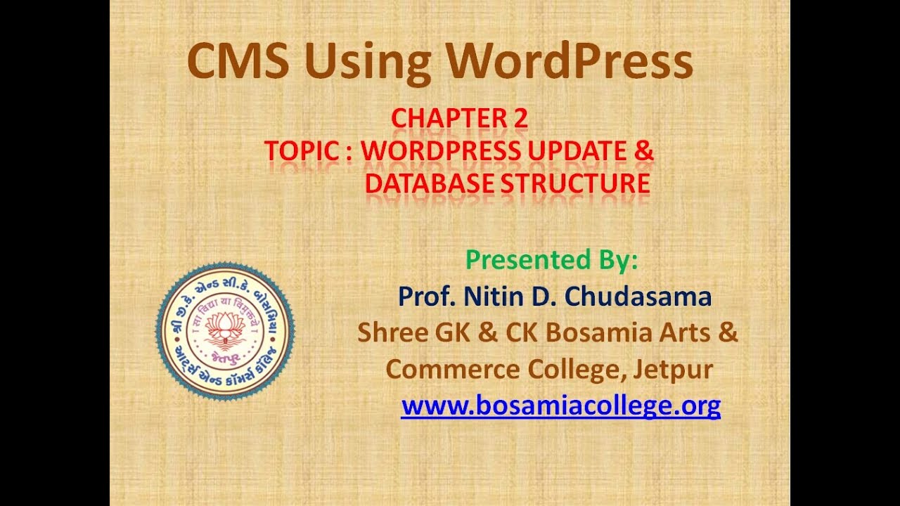 CMS Lecture Chapter 2 How to Update WordPress & Database Structure 23.07.2020